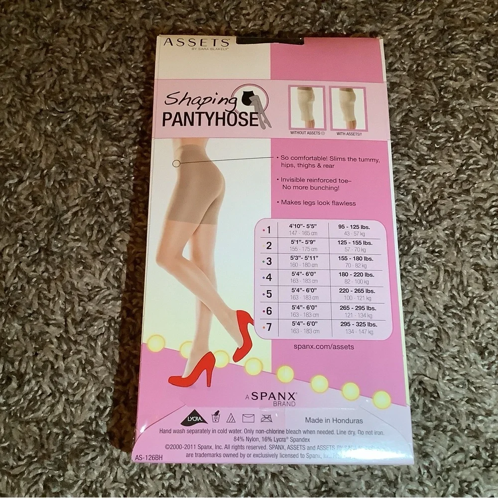 Spanx Assets sheer shaping pantyhose, color black, size: 1